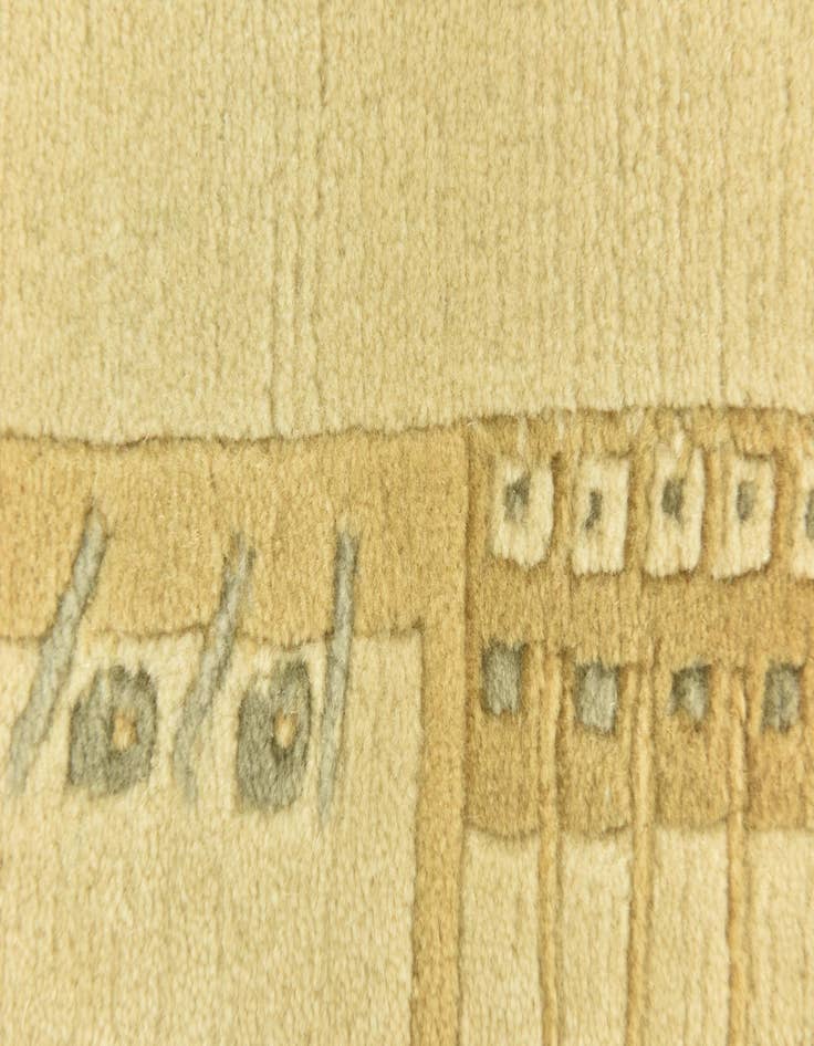 Detail image of 2' 4 x 4' 7  Hand Knotted Nepal Wool Runner Rug