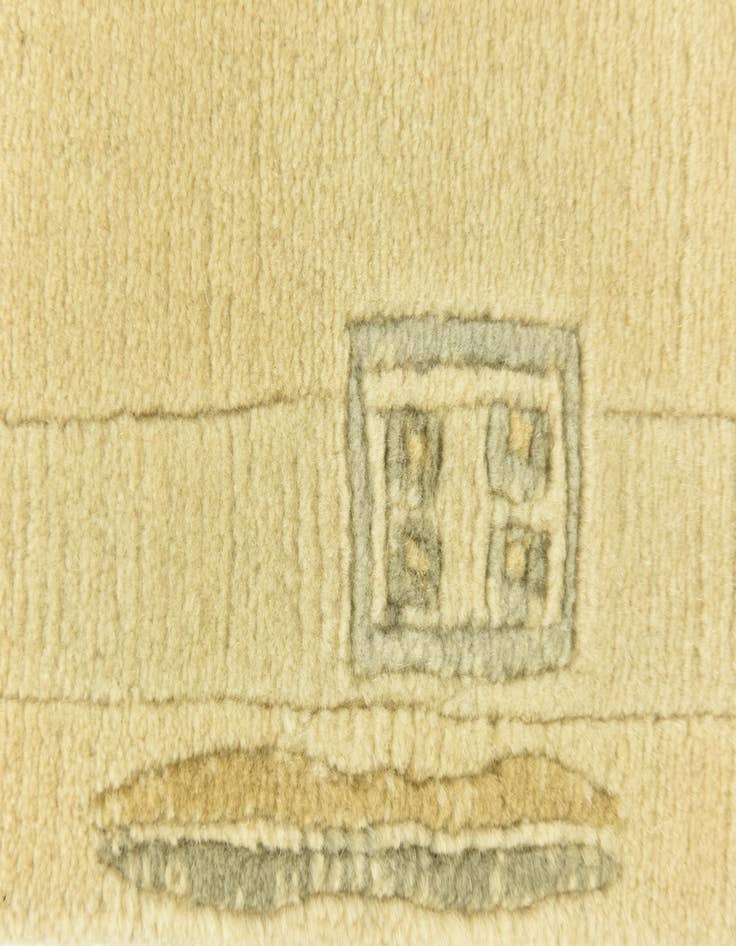 Detail image of 2' 4 x 4' 7  Hand Knotted Nepal Wool Runner Rug