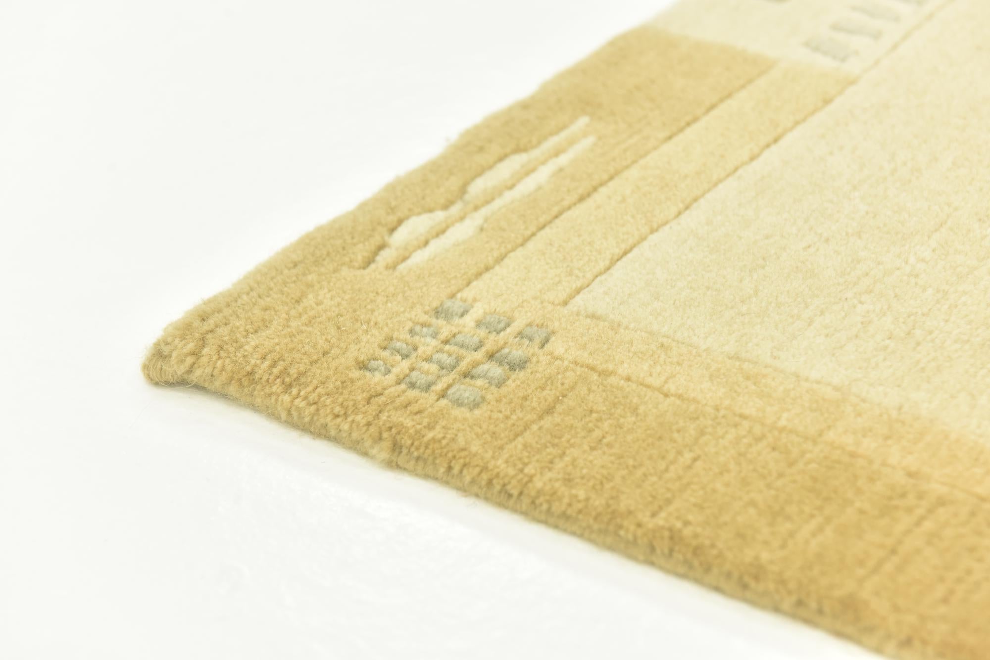 2' 4 x 4' 7 Hand Knotted Nepal Wool Runner Rug