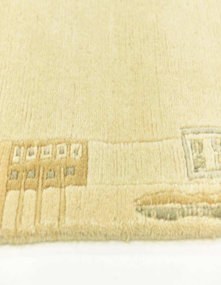 Detail image of 2' 4 x 4' 7  Hand Knotted Nepal Wool Runner Rug