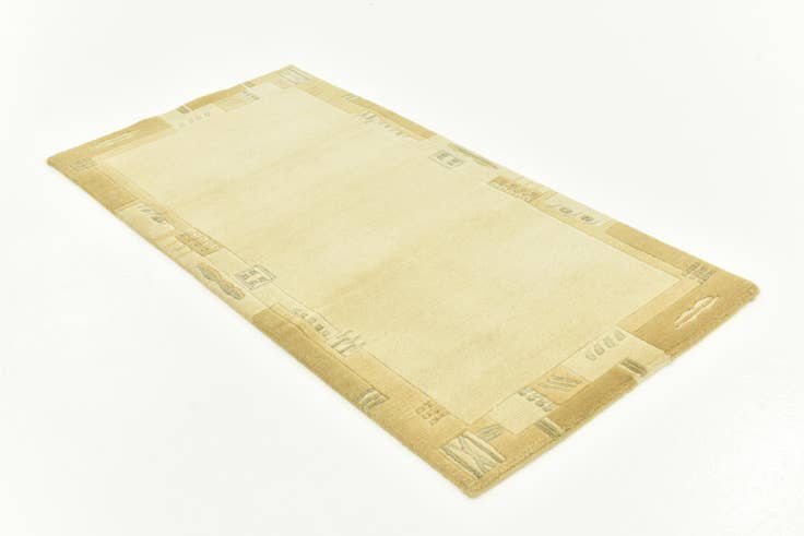 Detail image of 2' 4 x 4' 7 Hand Knotted Nepal Wool Runner Rug