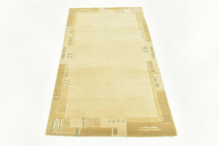2' 4 x 4' 7 Hand Knotted Nepal Wool Runner Rug