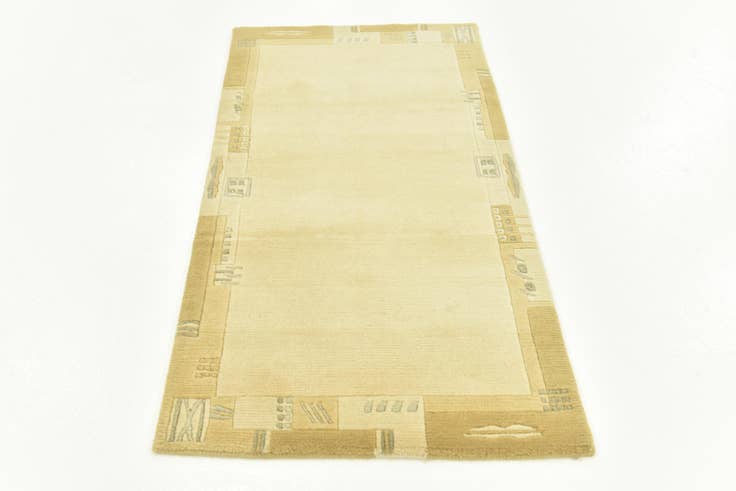 Detail image of 2' 4 x 4' 7 Hand Knotted Nepal Wool Runner Rug