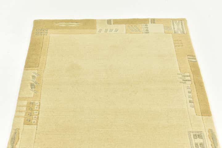 2' 4 x 4' 7 Hand Knotted Nepal Wool Runner Rug
