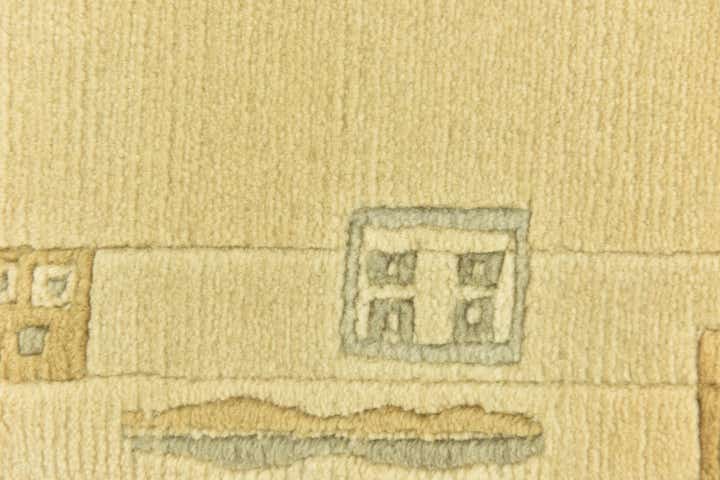 2' 4 x 4' 7 Hand Knotted Nepal Wool Runner Rug