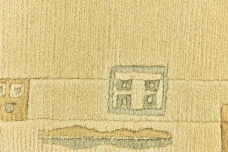 Detail image of 2' 4 x 4' 7 Hand Knotted Nepal Wool Runner Rug