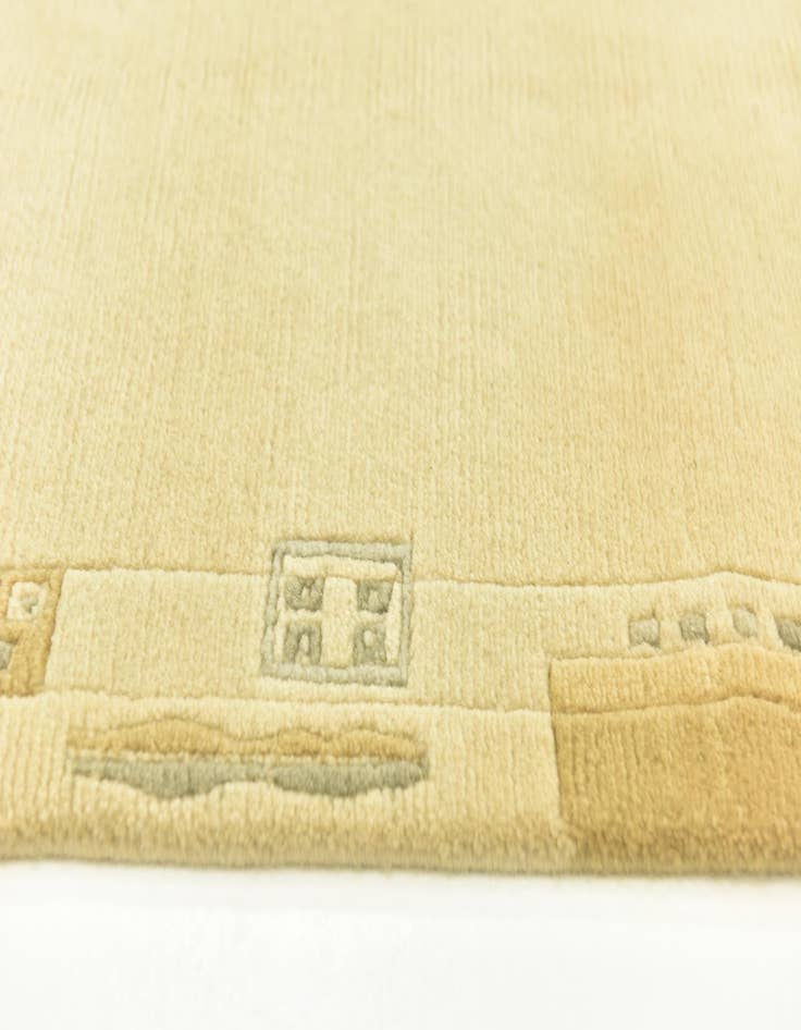 Detail image of 2' 4 x 4' 7  Hand Knotted Nepal Wool Runner Rug