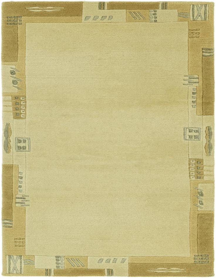 Detail image of 2' 4 x 4' 7 Hand Knotted Nepal Wool Runner Rug