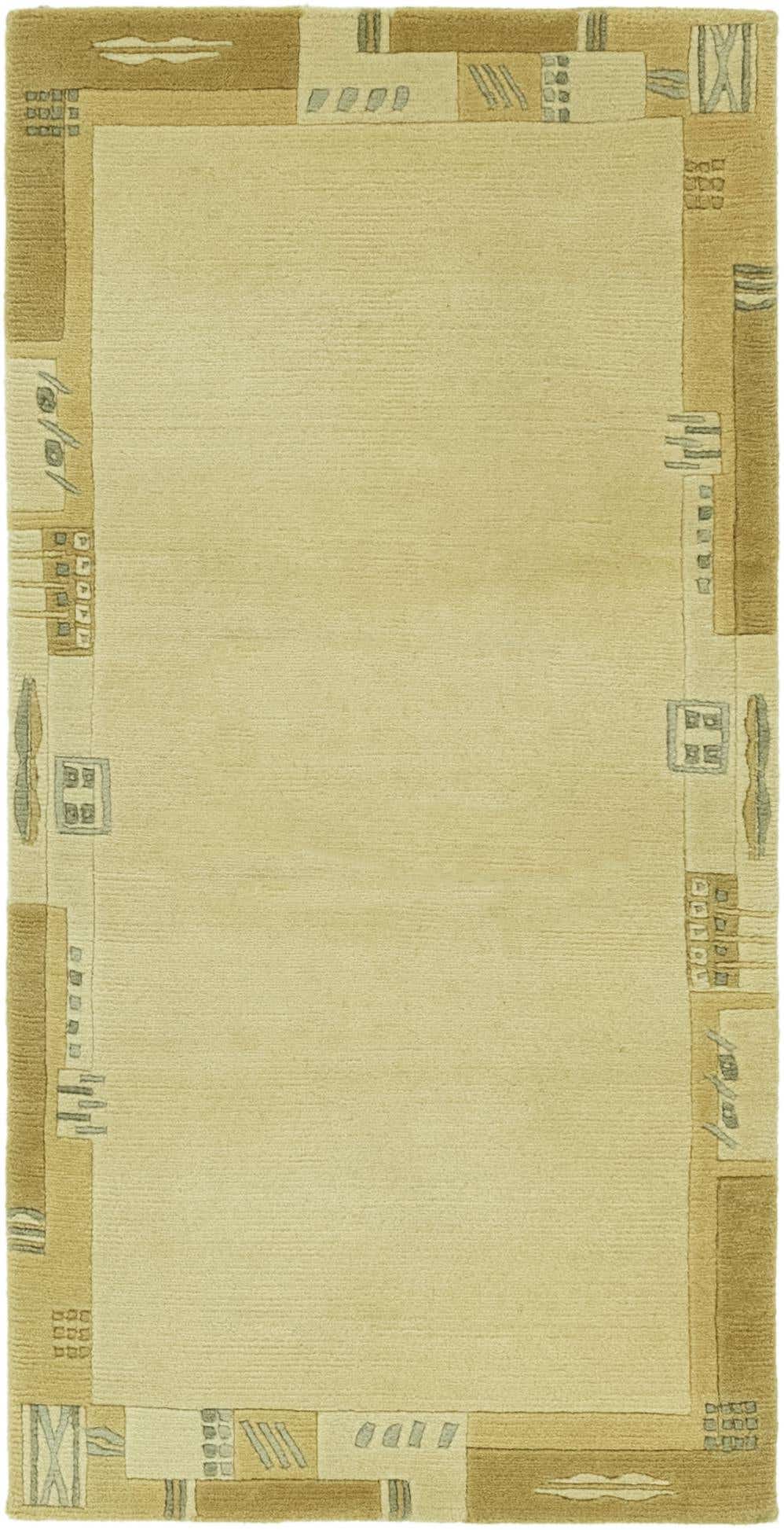 2' 4 x 4' 7 Hand Knotted Nepal Wool Runner Rug