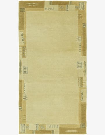 2' 4 x 4' 7 Hand Knotted Nepal Wool Runner Rug