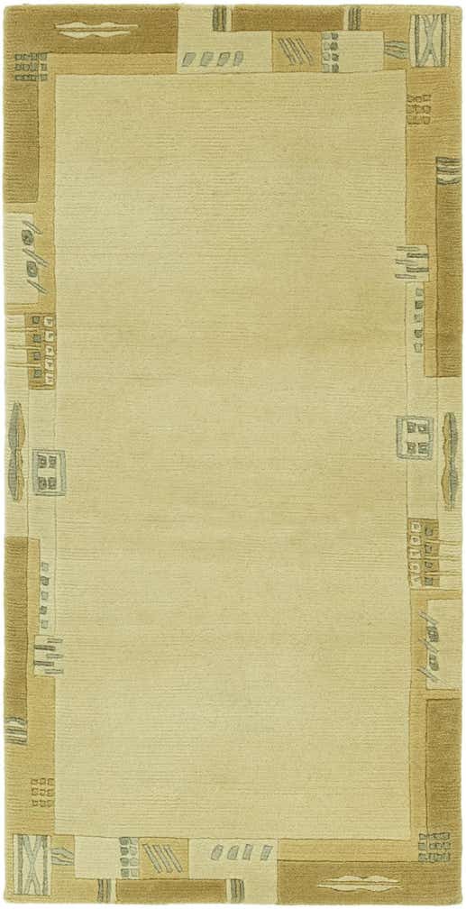 2' 4 x 4' 7 Hand Knotted Nepal Wool Runner Rug