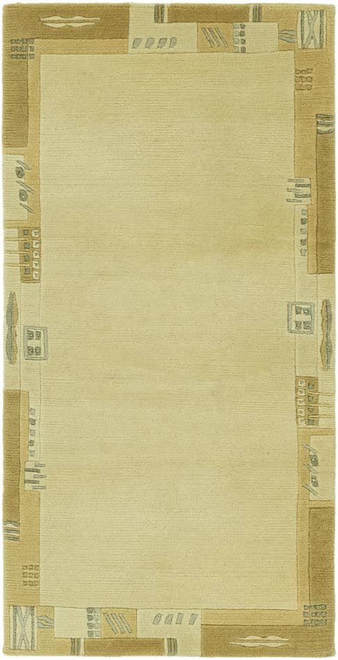 Detail image of 2' 4 x 4' 7 Hand Knotted Nepal Wool Runner Rug
