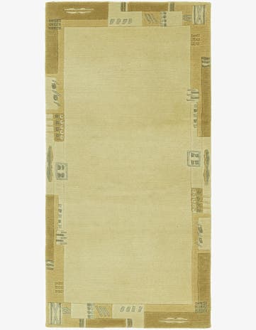 2' 4 x 4' 7 Hand Knotted Nepal Wool Runner Rug
