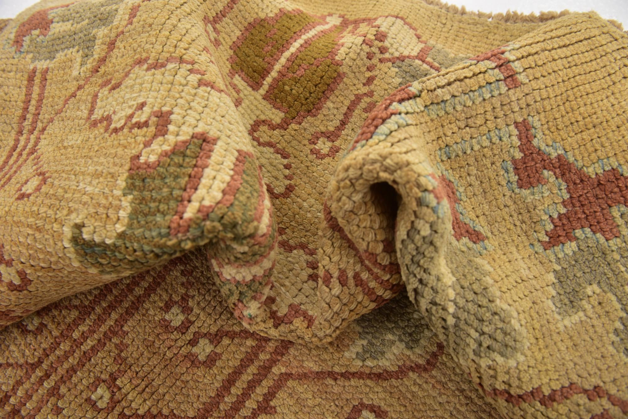 4' 6 x 7' 6 Hand Knotted Oushak Wool Runner Rug