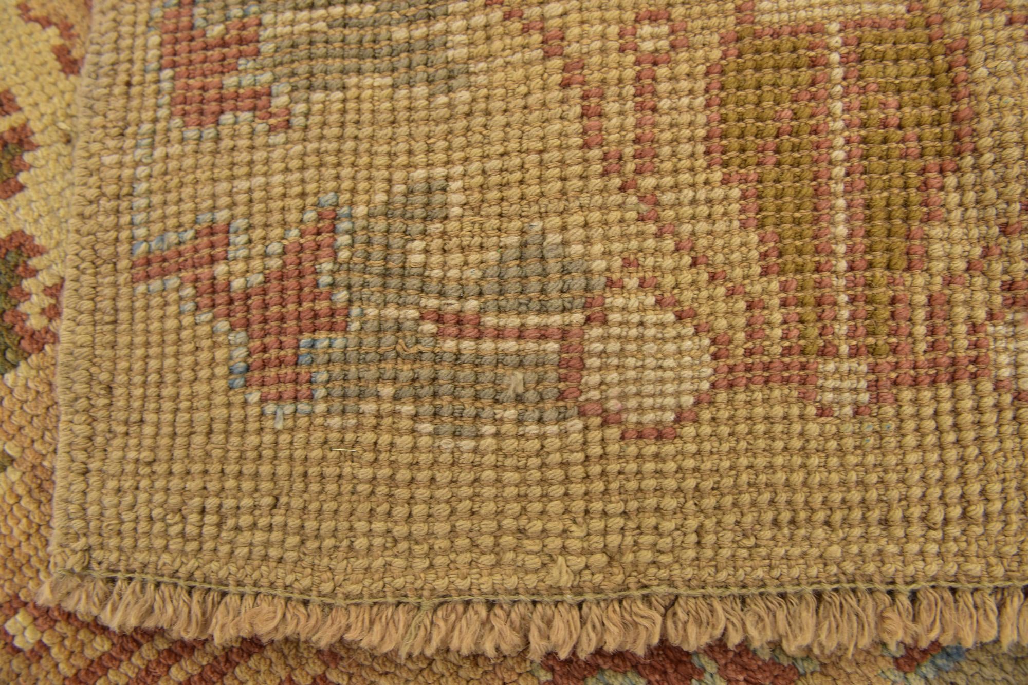4' 6 x 7' 6 Hand Knotted Oushak Wool Runner Rug