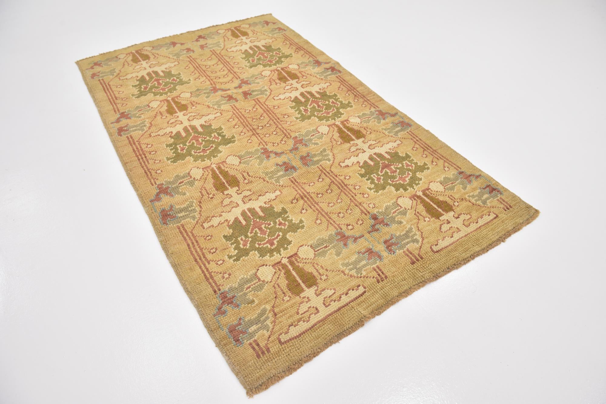 4' 6 x 7' 6 Hand Knotted Oushak Wool Runner Rug