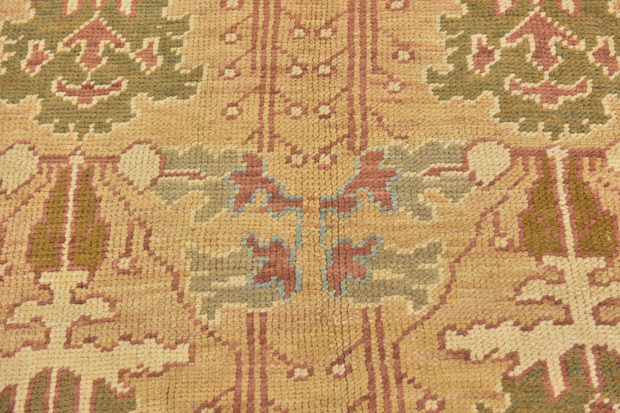 4' 6 x 7' 6 Hand Knotted Oushak Wool Runner Rug