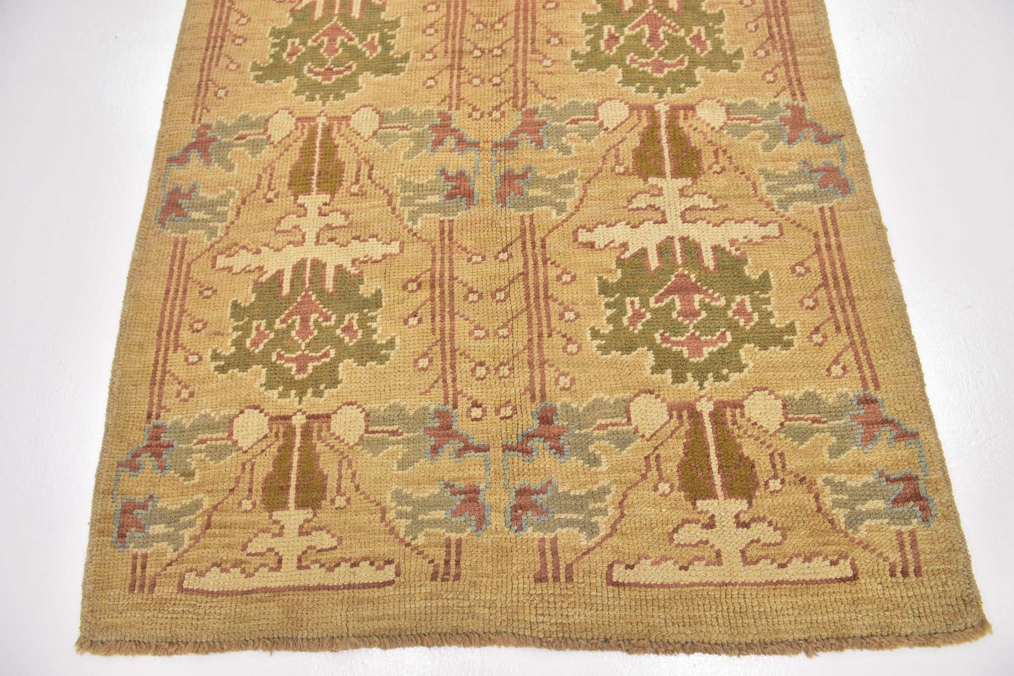 4' 6 x 7' 6 Hand Knotted Oushak Wool Runner Rug