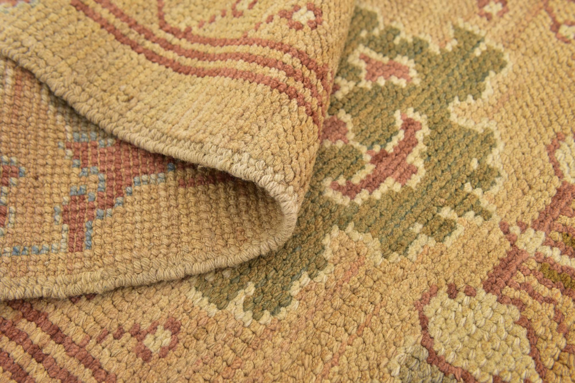 4' 6 x 7' 6 Hand Knotted Oushak Wool Runner Rug