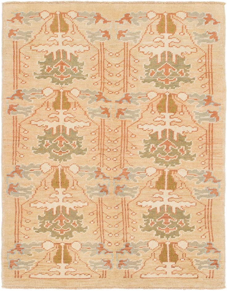 Detail image of 4' 6 x 7' 6 Hand Knotted Oushak Wool Runner Rug
