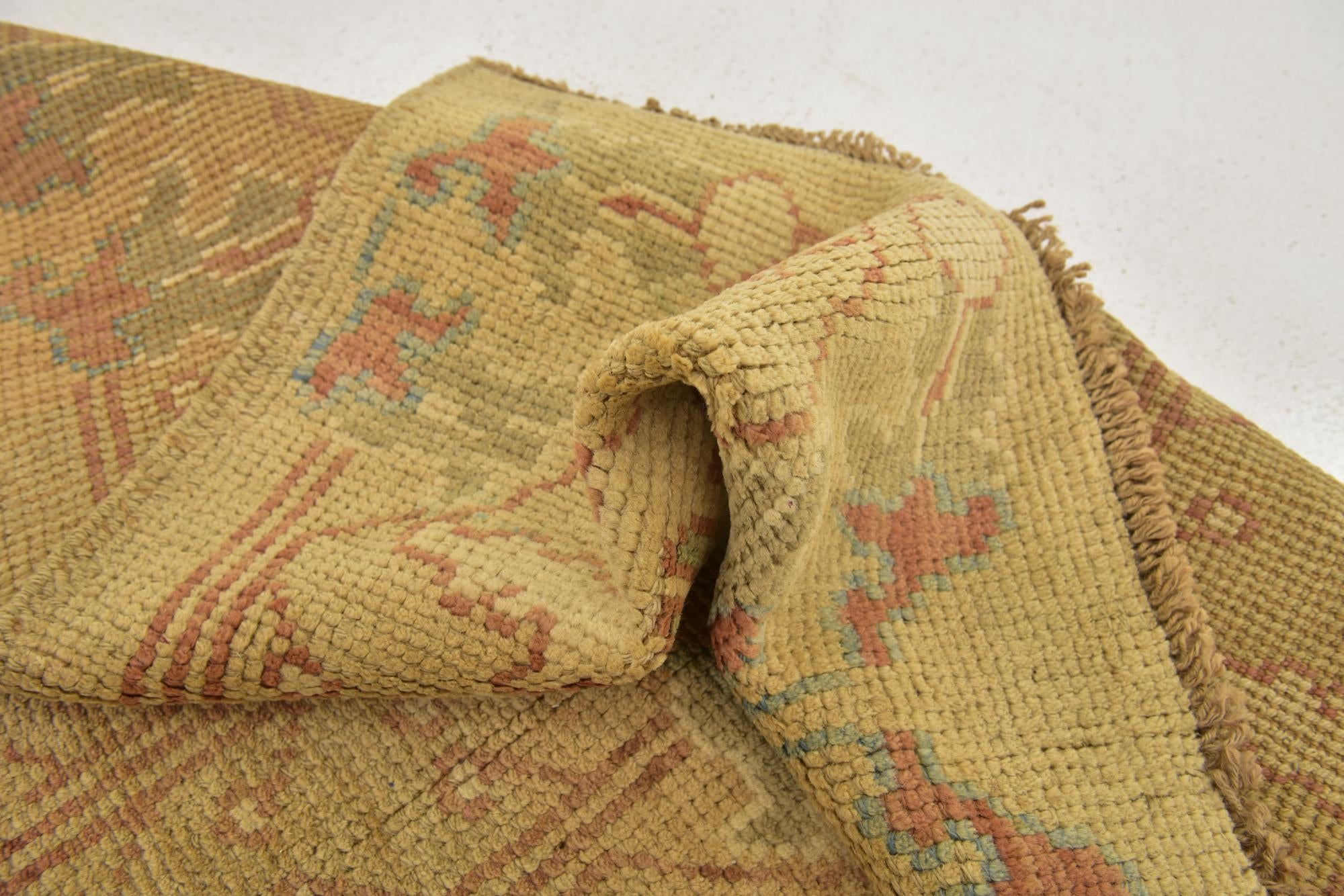 4' 6 x 8' 3 Hand Knotted Oushak Wool Runner Rug