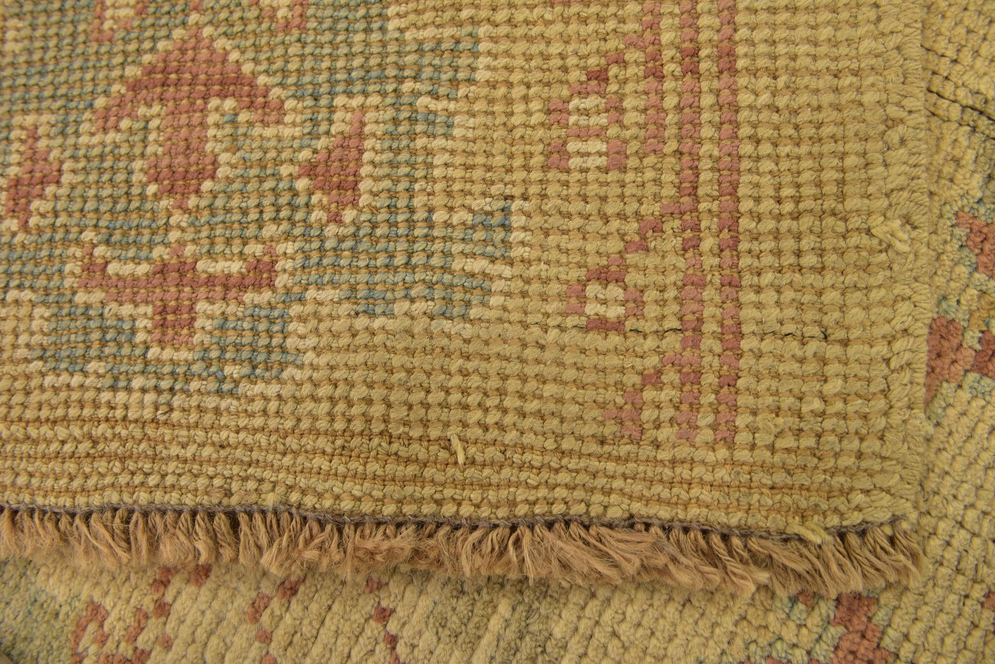 4' 6 x 8' 3 Hand Knotted Oushak Wool Runner Rug