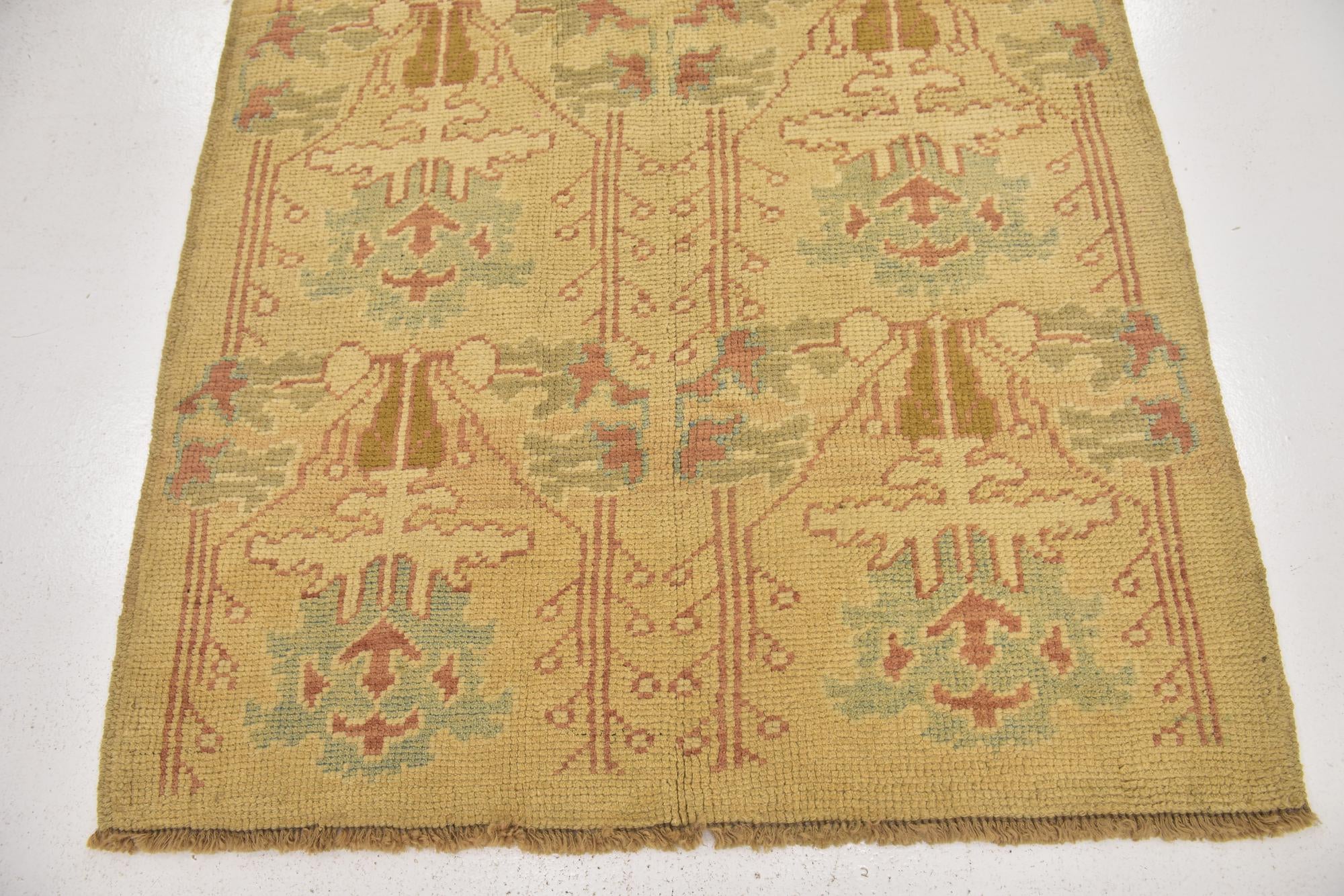 4' 6 x 8' 3 Hand Knotted Oushak Wool Runner Rug