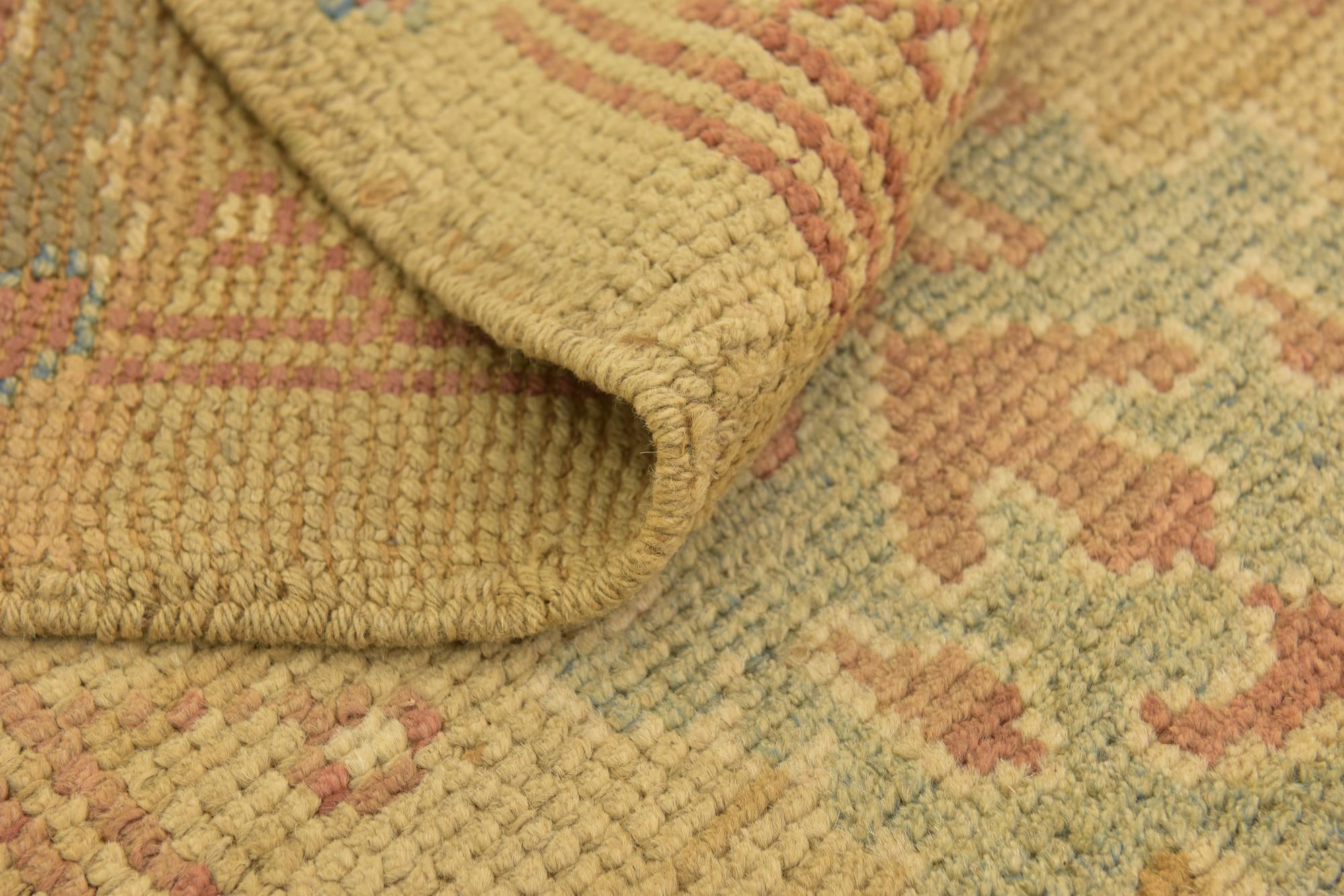 4' 6 x 8' 3 Hand Knotted Oushak Wool Runner Rug