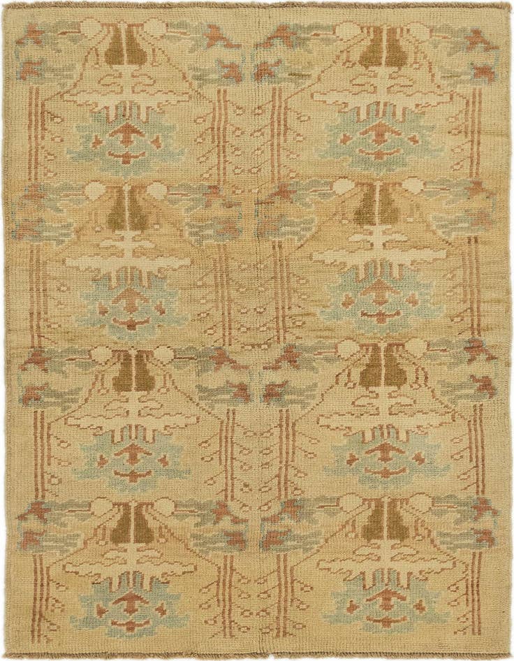 Detail image of 4' 6 x 8' 3 Hand Knotted Oushak Wool Runner Rug