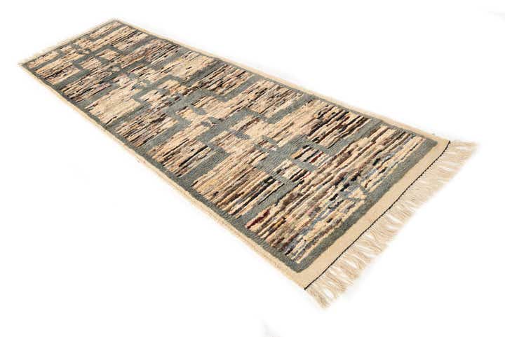 3' x 10' 2 Hand Knotted Oushak Wool Runner Rug