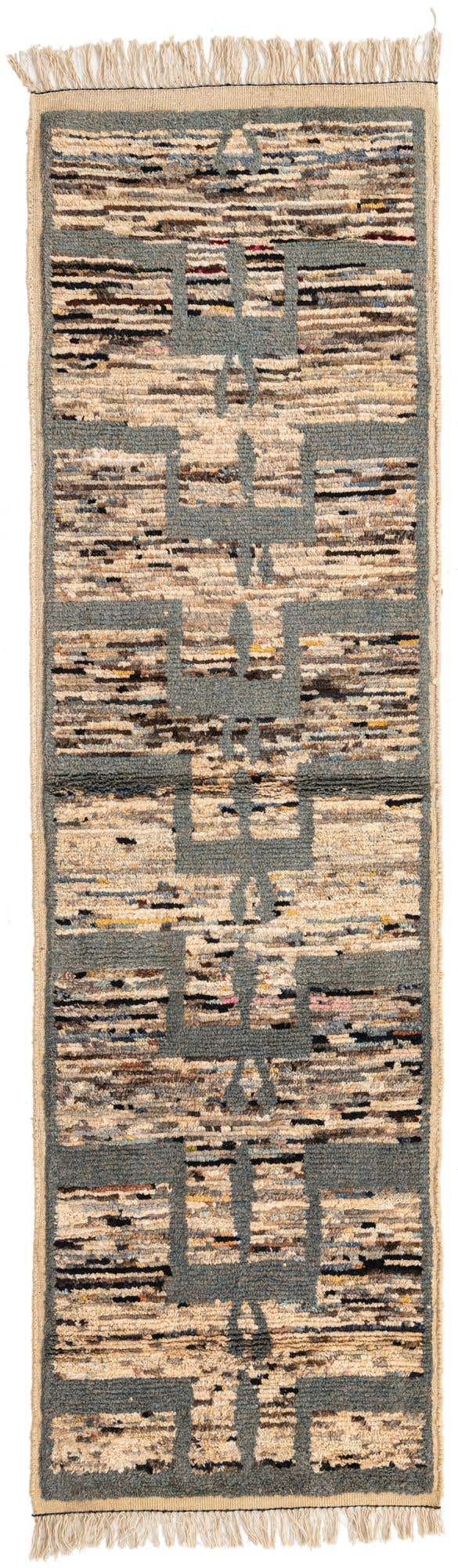 3' x 10' 2 Hand Knotted Oushak Wool Runner Rug