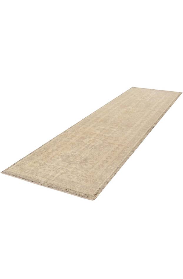 Detail image of 2' 8 x 10' 5 Hand Woven Oushak Wool Runner Rug