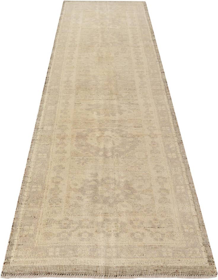 Detail image of 2' 8 x 10' 5 Hand Woven Oushak Wool Runner Rug