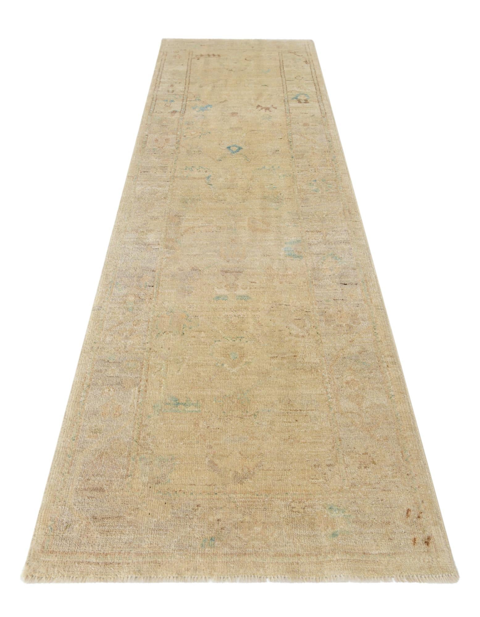 2' 6 x 9' 10 Hand Knotted Oushak Wool Runner Rug