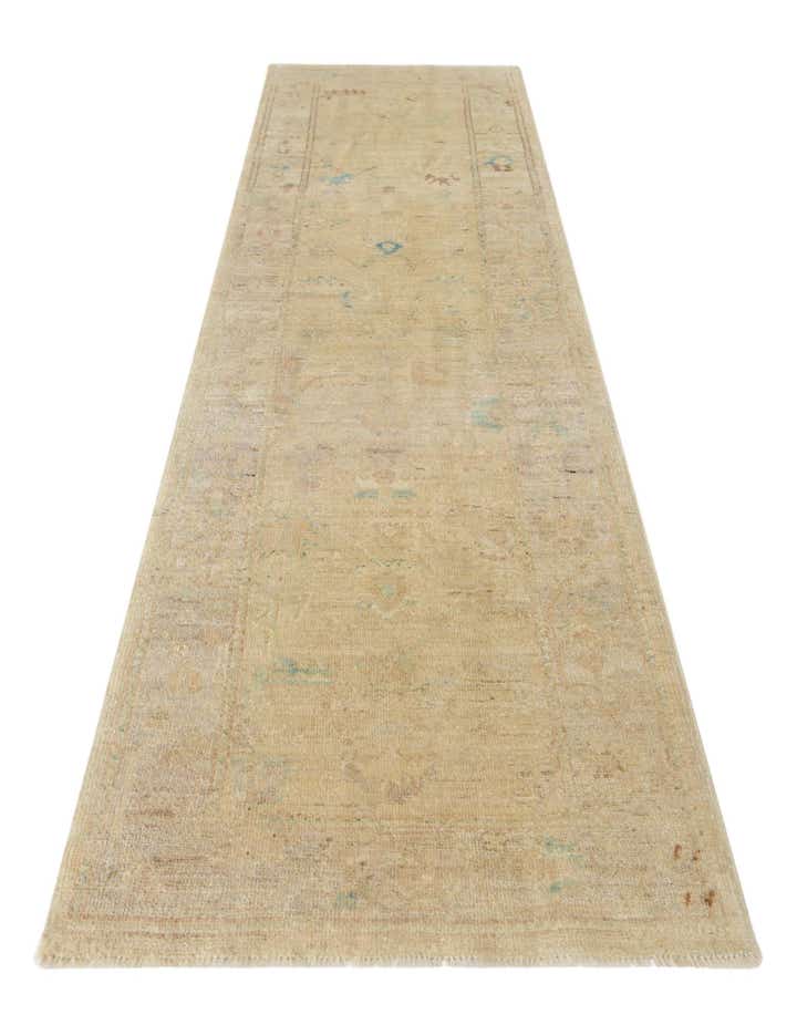 2' 6 x 9' 10 Hand Knotted Oushak Wool Runner Rug