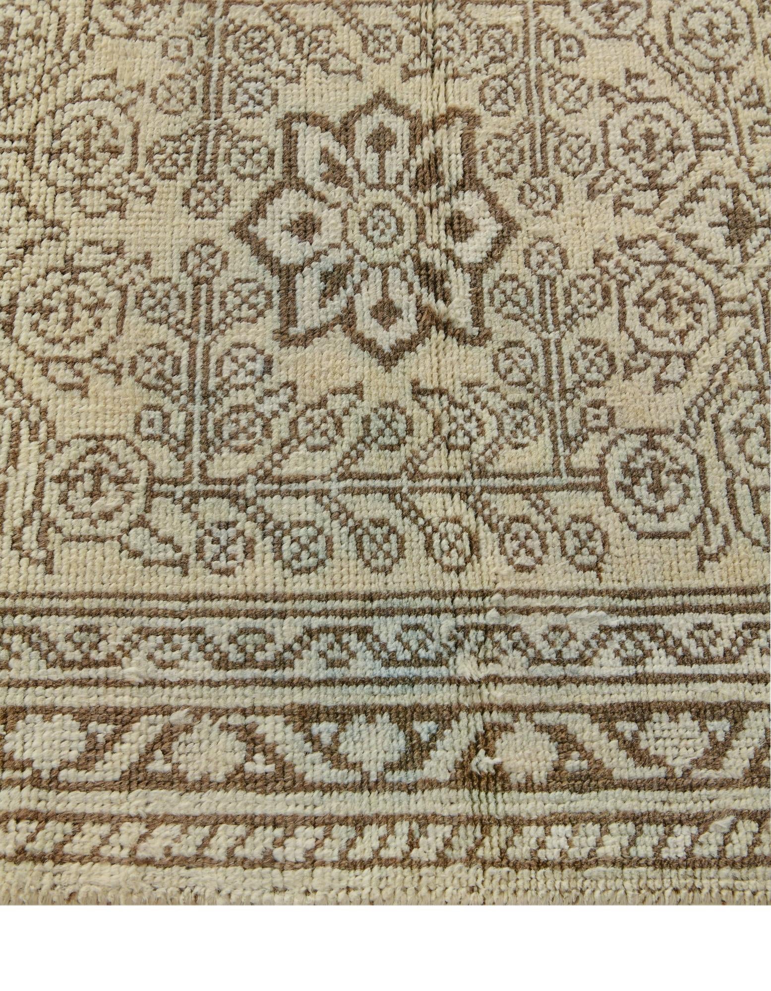2' 8 x 12' 11 Hand Knotted Oushak Wool Runner Rug