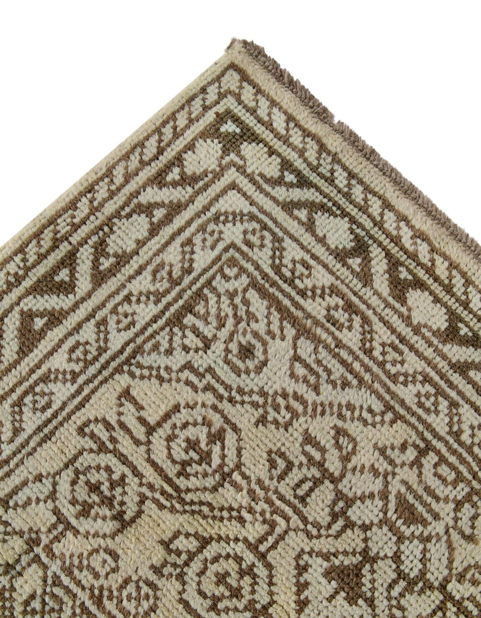 2' 8 x 12' 11 Hand Knotted Oushak Wool Runner Rug