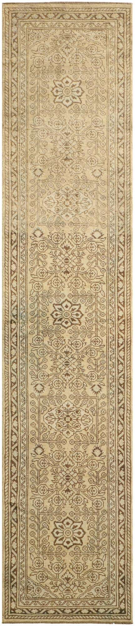 2' 8 x 12' 11 Hand Knotted Oushak Wool Runner Rug