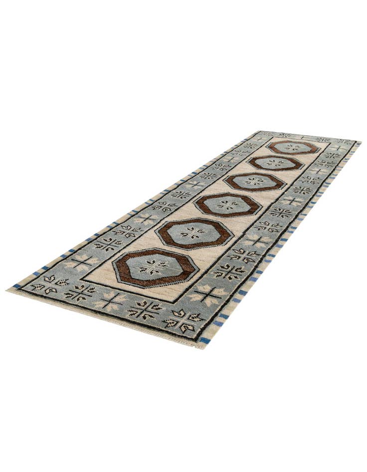 Detail image of 2' 9 x 9' 4  Hand Knotted Oushak Wool Runner Rug