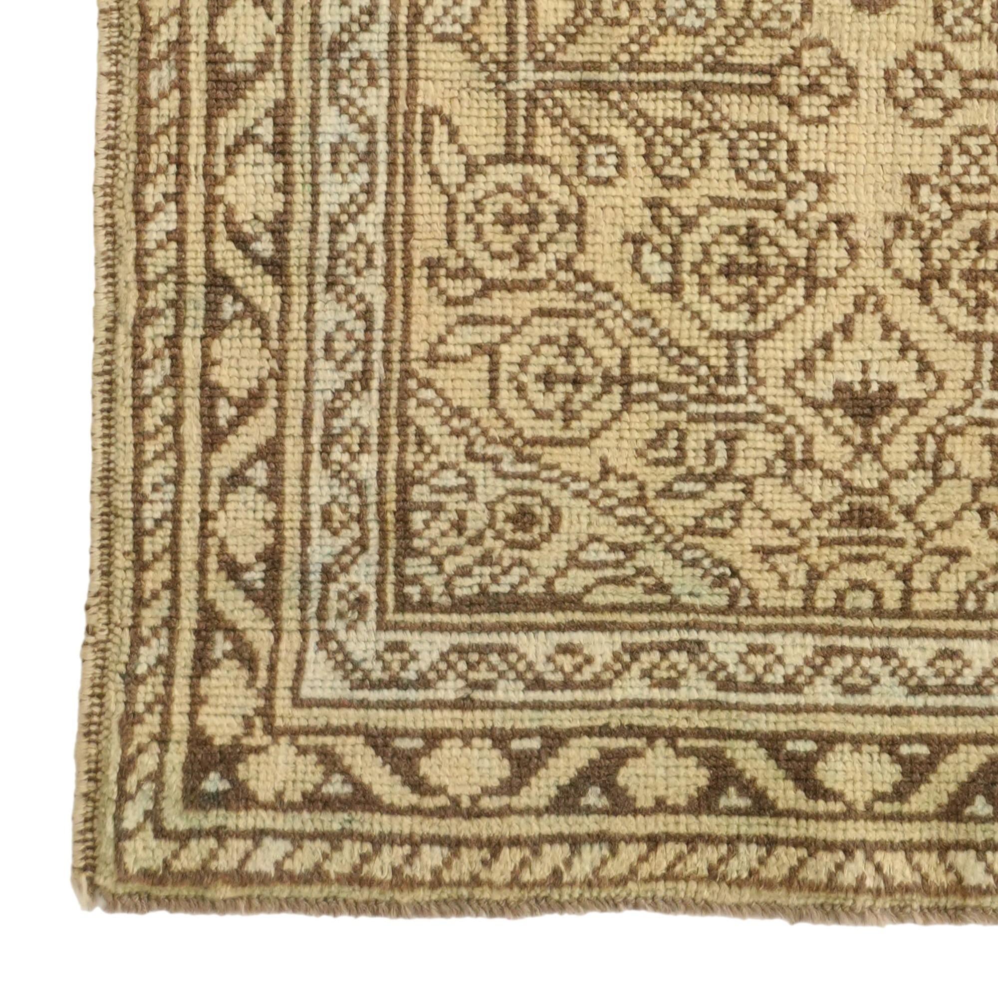 2' 10 x 9' 8 Hand Knotted Oushak Wool Runner Rug