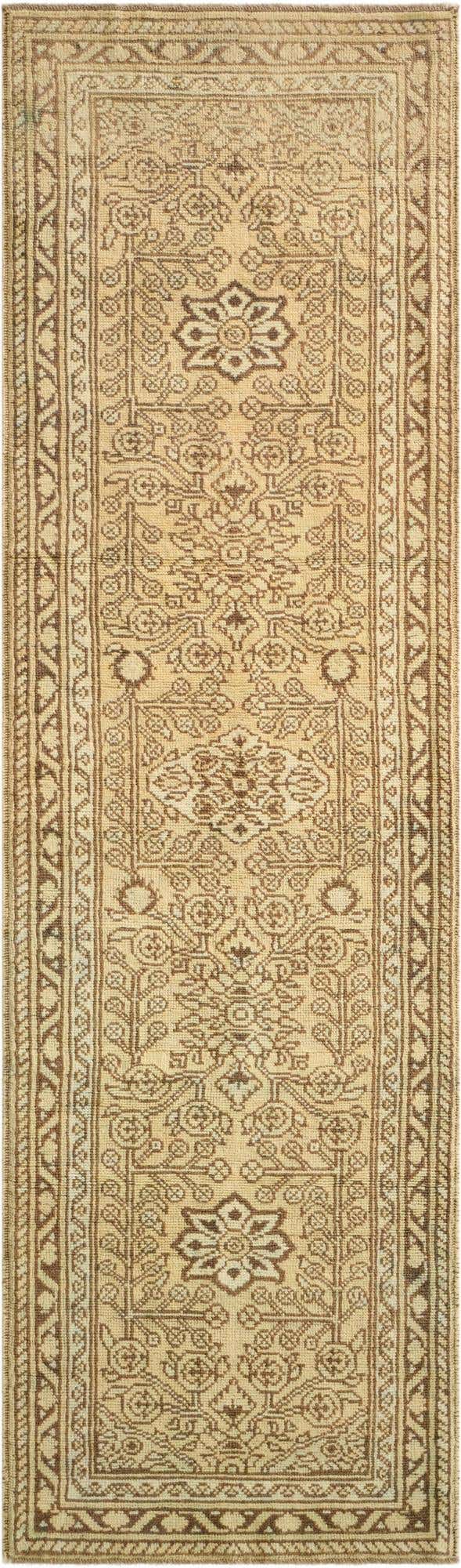 2' 10 x 9' 8 Hand Knotted Oushak Wool Runner Rug