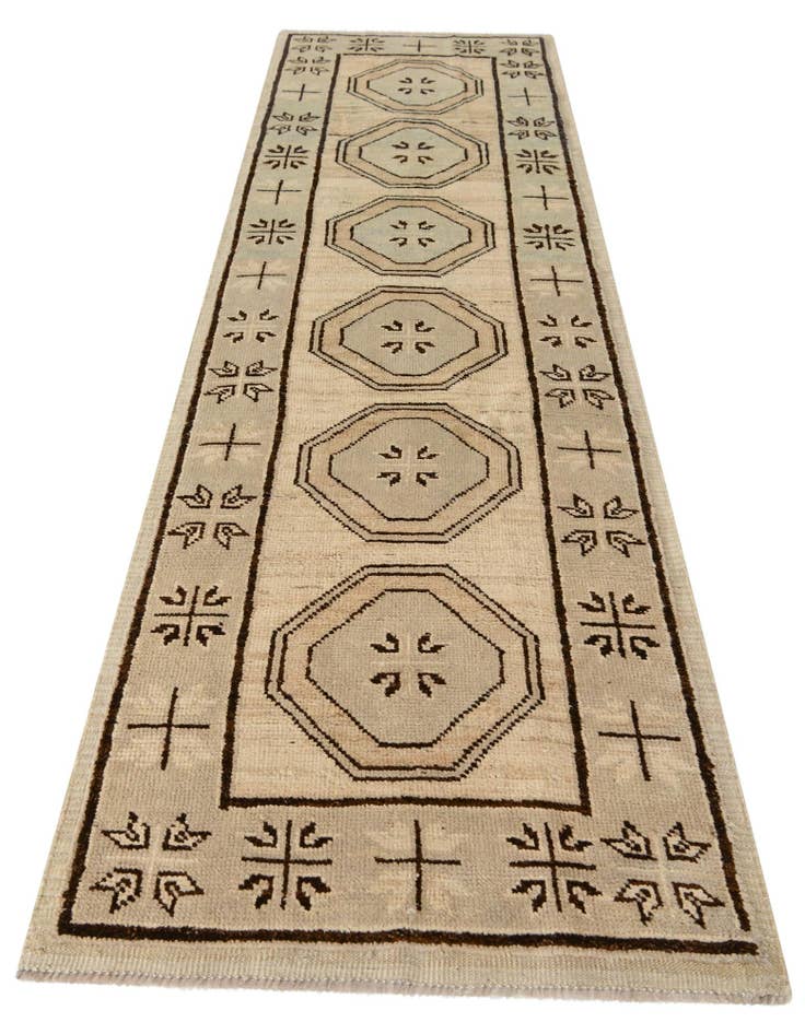 Detail image of 2' 9 x 10' 5 Hand Knotted Oushak Wool Runner Rug