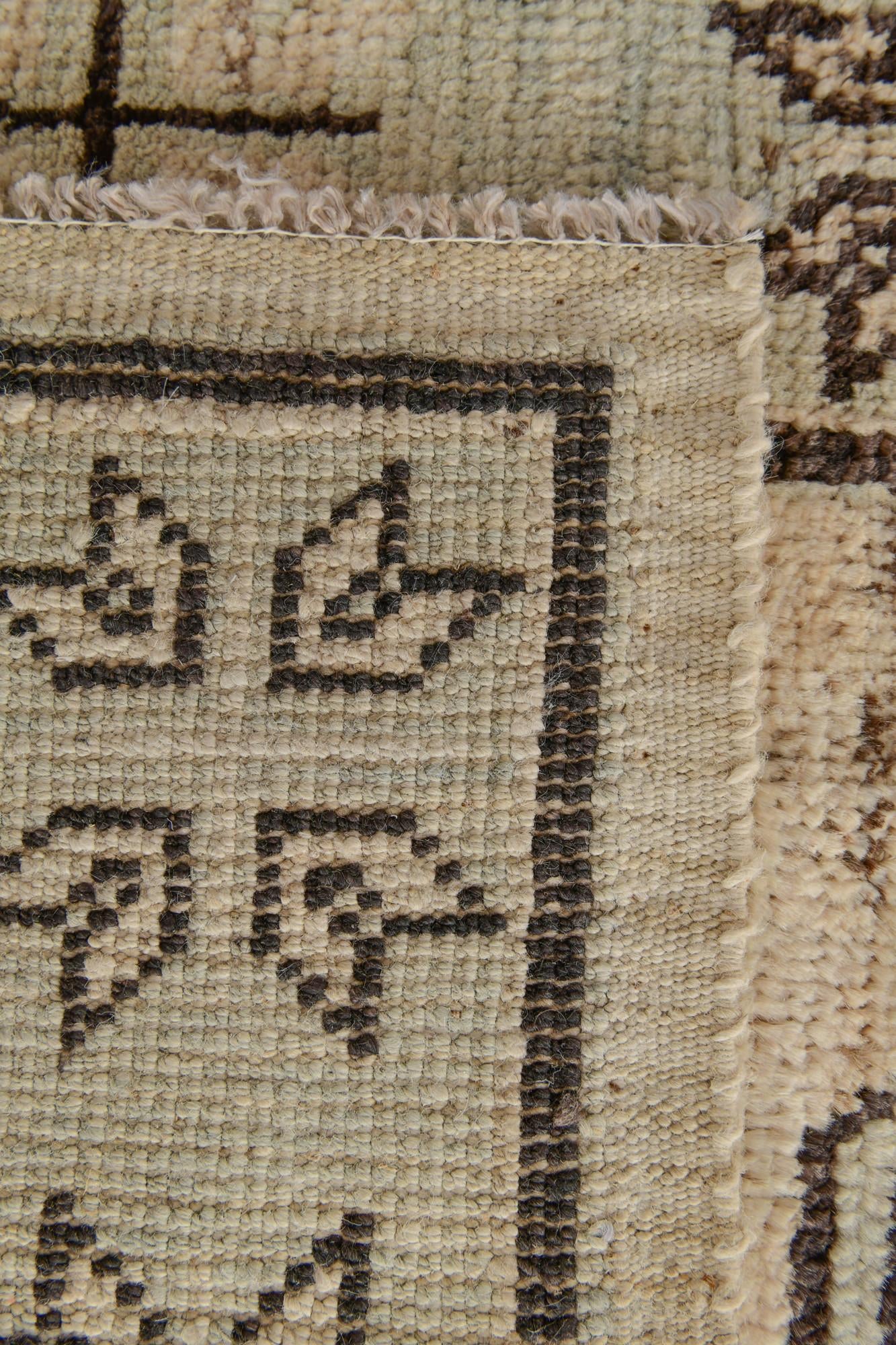 85cm x 320cm Hand Knotted Oushak Wool Runner Rug