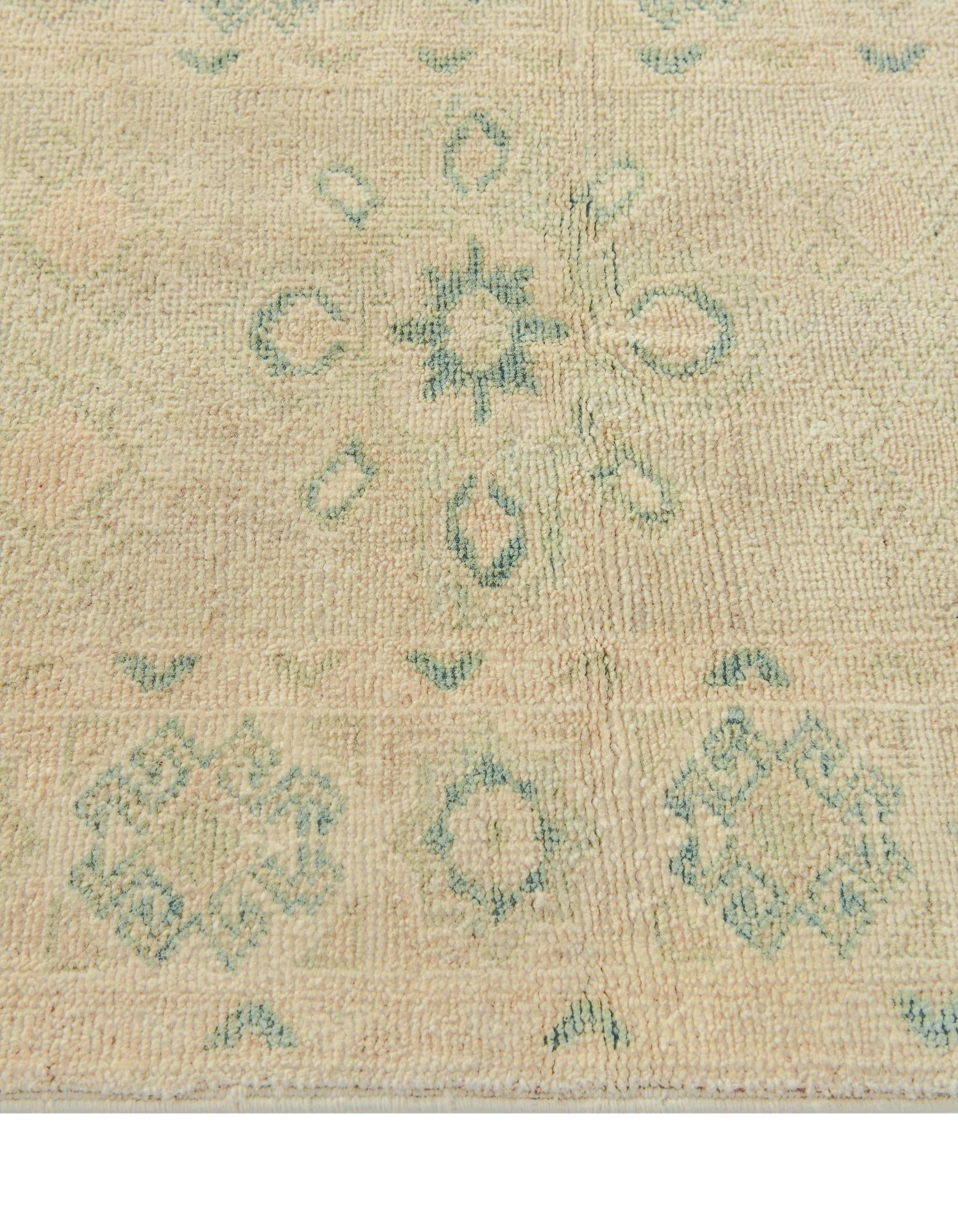 2' 1 x 6' 2 Hand Knotted Oushak Wool Runner Rug