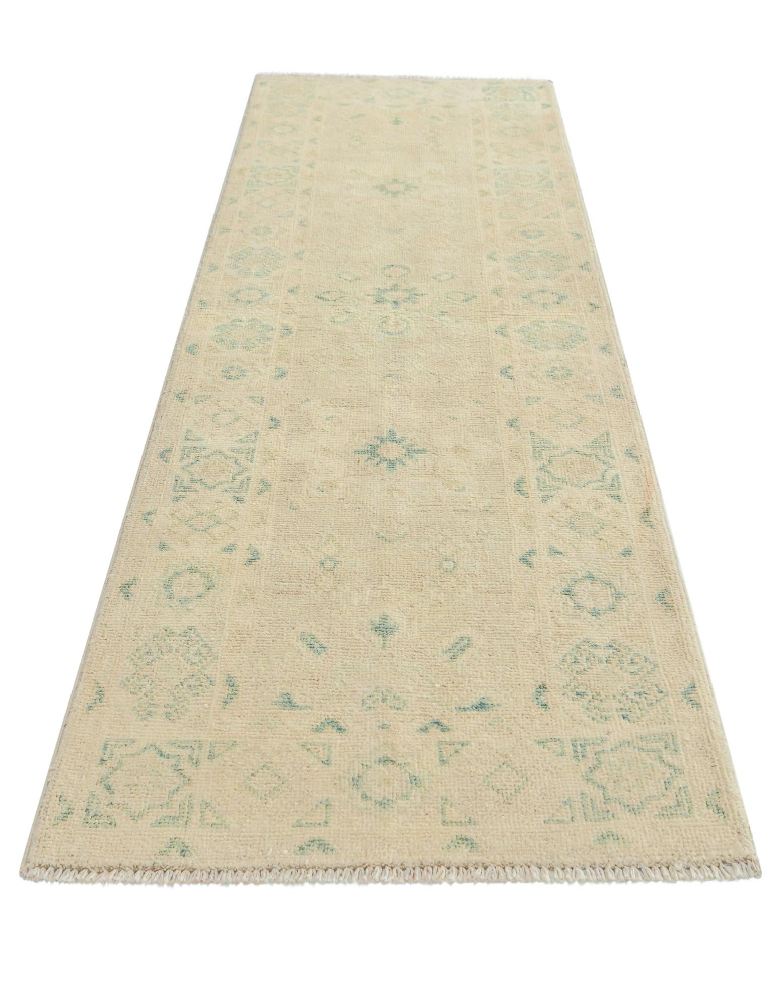 2' 1 x 6' 2 Hand Knotted Oushak Wool Runner Rug