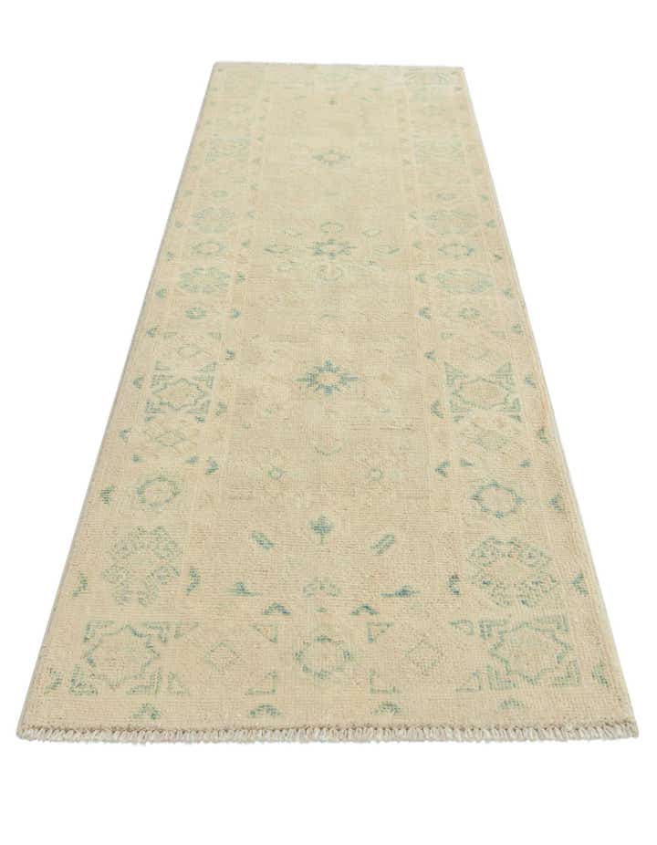 2' 1 x 6' 2 Hand Knotted Oushak Wool Runner Rug