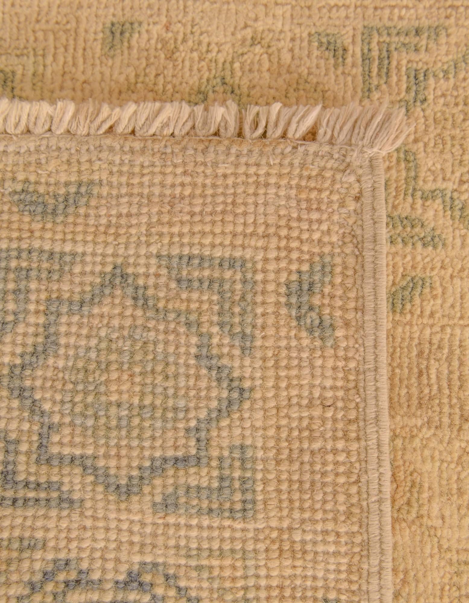 65cm x 190cm Hand Knotted Oushak Wool Runner Rug