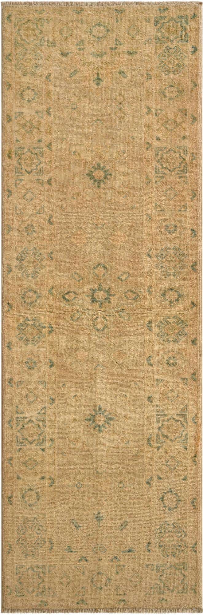 2' 1 x 6' 2 Hand Knotted Oushak Wool Runner Rug