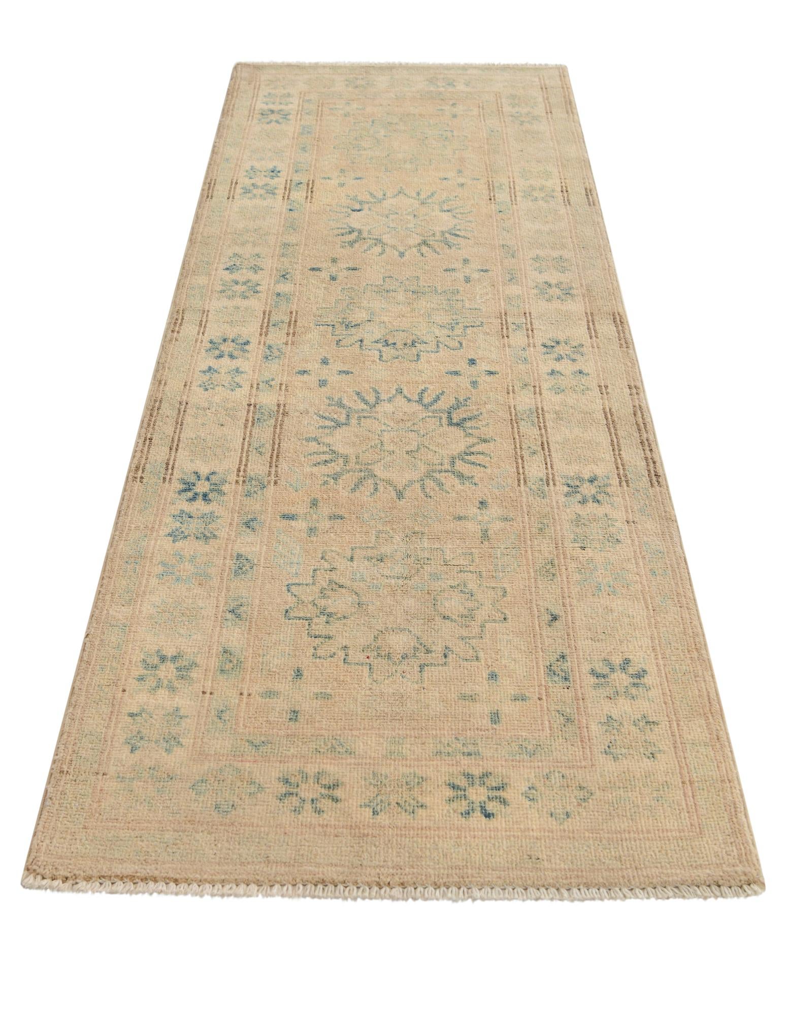 2' 1 x 5' 11 Hand Knotted Oushak Wool Runner Rug