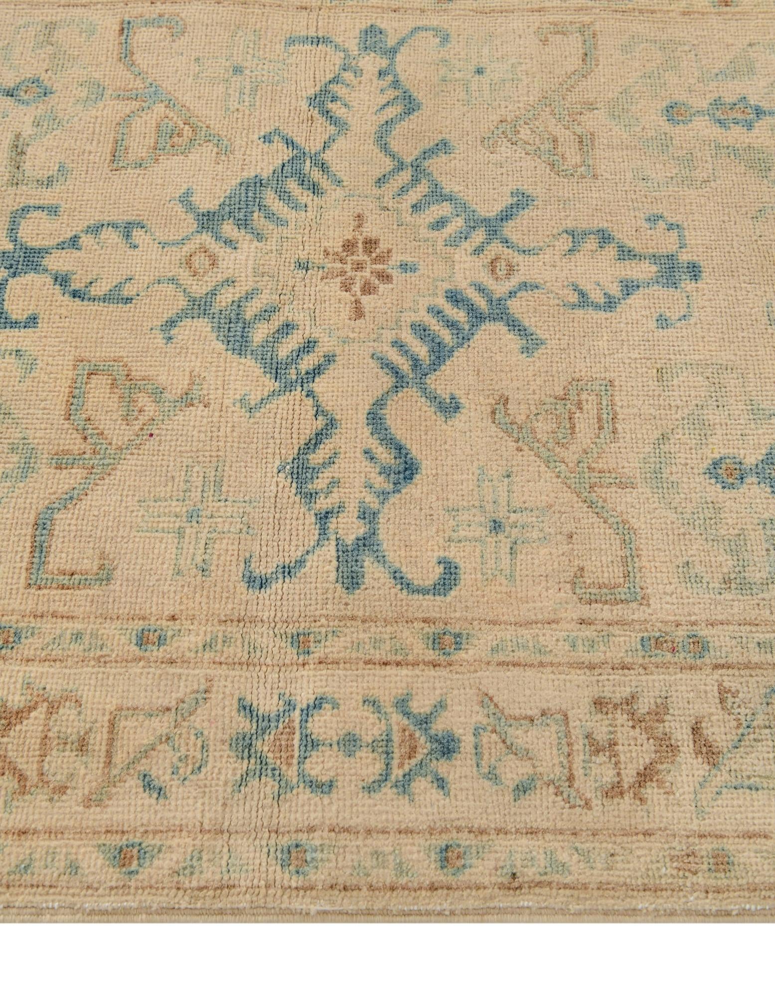 2' 9 x 6' 3 Hand Knotted Oushak Wool Runner Rug